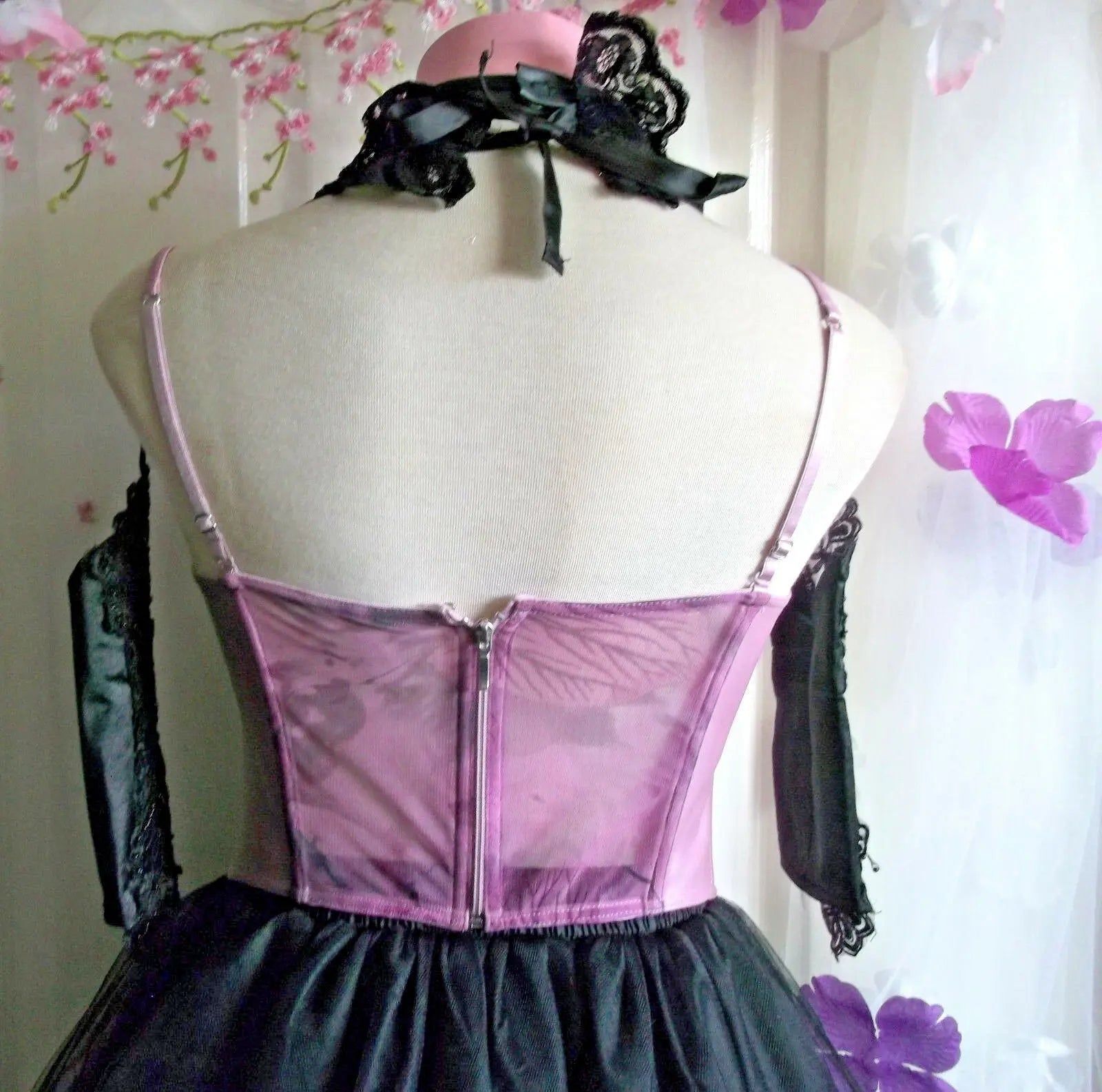 gorgeous ann summers pink strappy/shiny corset size 10-12 Ann Summers