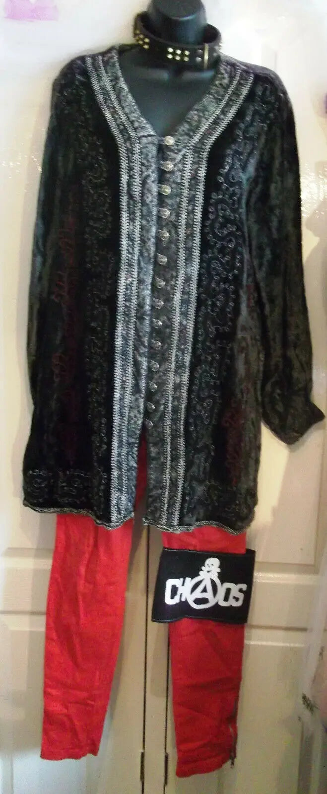 gorgeous eastern touches velvet tunic ladies top.size m/l -loose. lace up front eastern touches