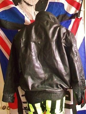 Vintage/Retro Black Leather Bomber Jacket.Men.SIZE LARGE.42/44"chest Wonkey Donkey Bazaar