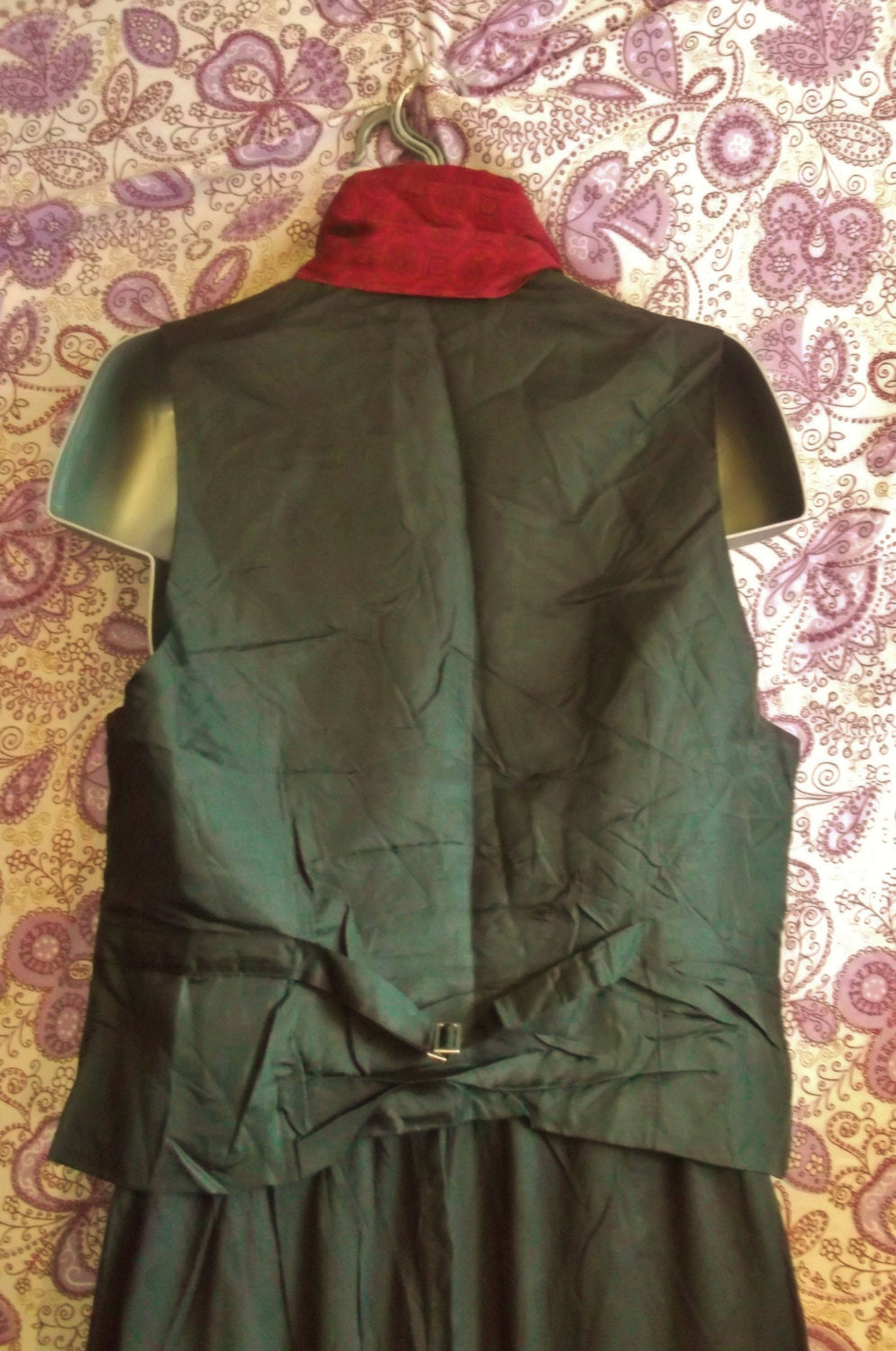 Steampunk/True Vintage mens' Waistcoat-double lapel.Silver&blacksparkly pinstripe.Size42"chest Wonkey Donkey Bazaar