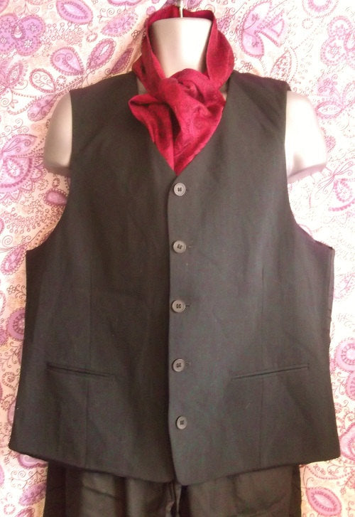 True Vintage-black with faint pinstripe mens Steampunk/Avant guarde waistcoat-chest 46" Wonkey Donkey Bazaar