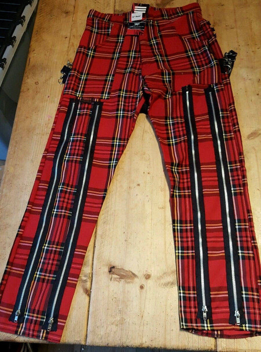 Vintage PUNK Tartan trousers bondade punk rock alternative cyber goth size 32 waist Wonkey Donkey Bazaar