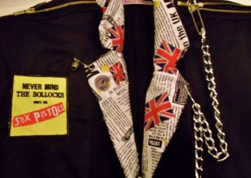 Vintage Punk /Seditionaries style Punk Rock Bespoke black Jacket -38R. My Way/NEVER MIND BOLLOX Wonkey Donkey Bazaar