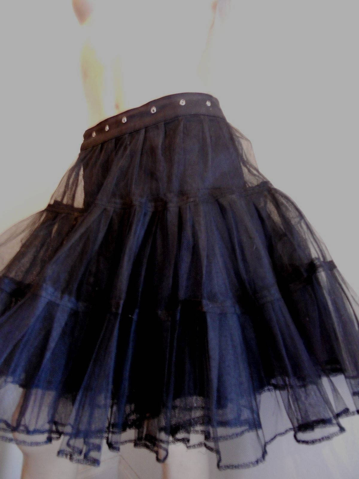 Stunning black net victorian style/punk/steampunk/glamour/performance/style skirt. Size 12 Wonkey Donkey Bazaar