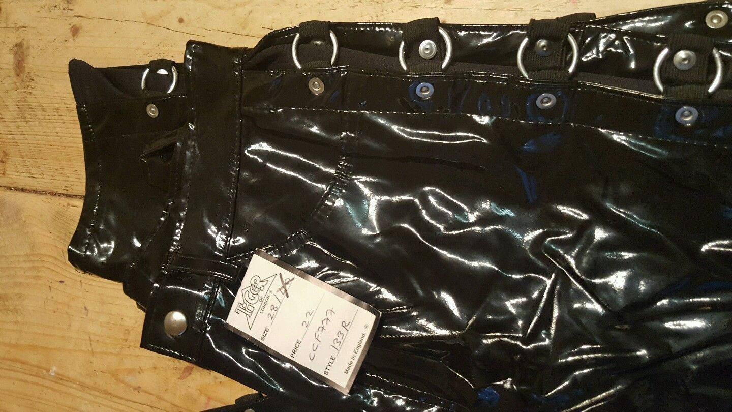 unisex PUNK/CYBER Pvc trousers fetish goth alternative cyber punk bondage trousers.28" Wonkey Donkey Bazaar
