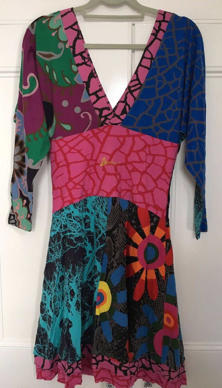 gorgeous Designer Desigual Long Sleeved Dress/tunic. sIZE LARGE Wonkey Donkey Bazaar
