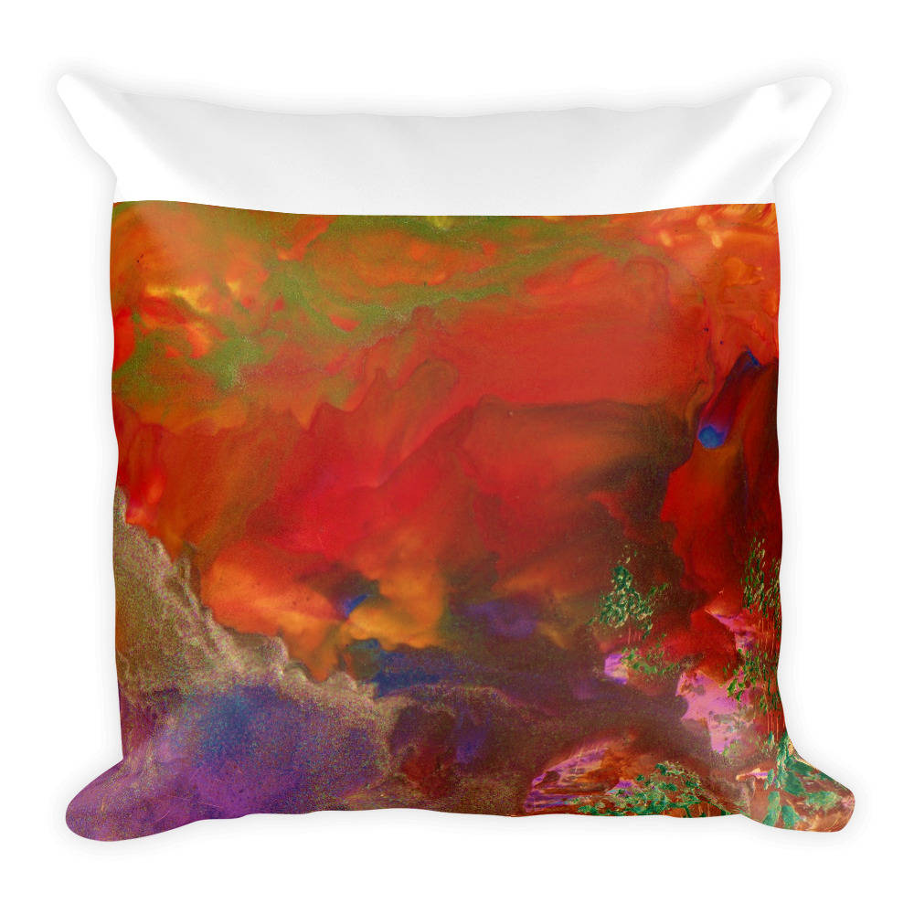 Original Exclusive Designer Square Pillow by Aditi-Kali "Sunrise" Wonkey Donkey Bazaar