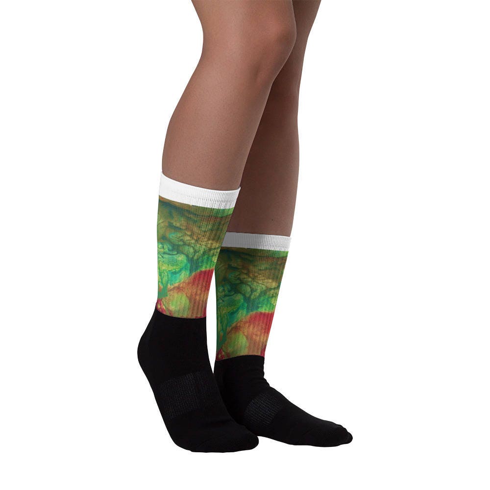 exclusive original designer Socks by Aditi-Kali "Faerie Green" Wonkey Donkey Bazaar