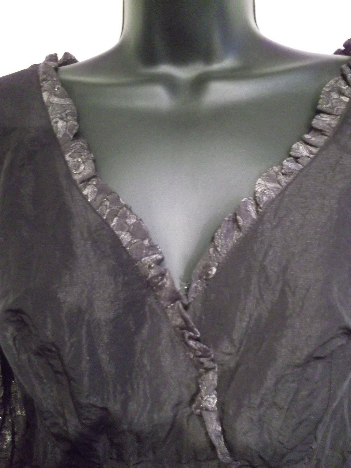 Gorgeous floaty Black Wrap Front Dress by My Collection Design Paris, Size Medium Wonkey Donkey Bazaar