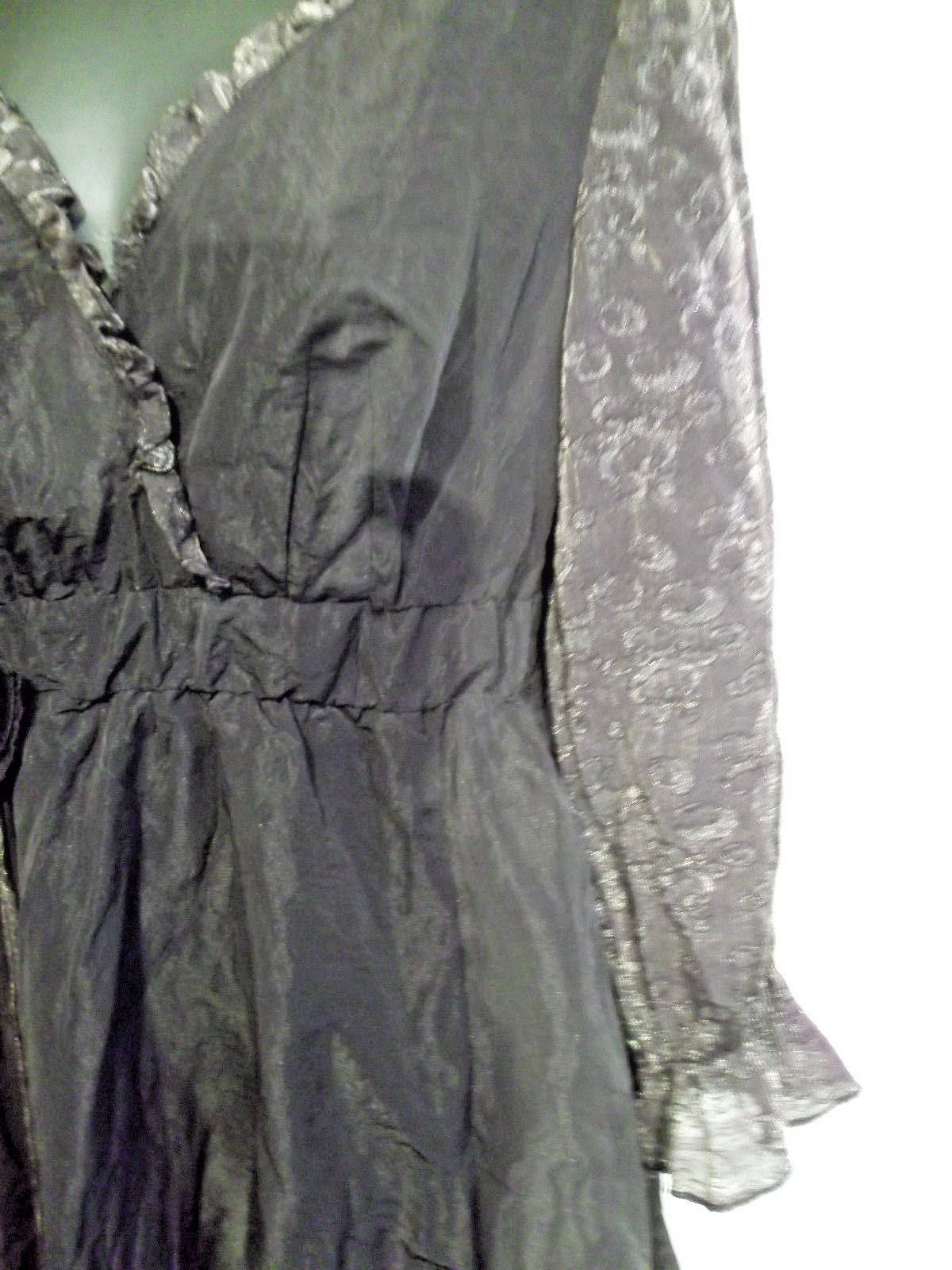 Gorgeous floaty Black Wrap Front Dress by My Collection Design Paris, Size Medium Wonkey Donkey Bazaar