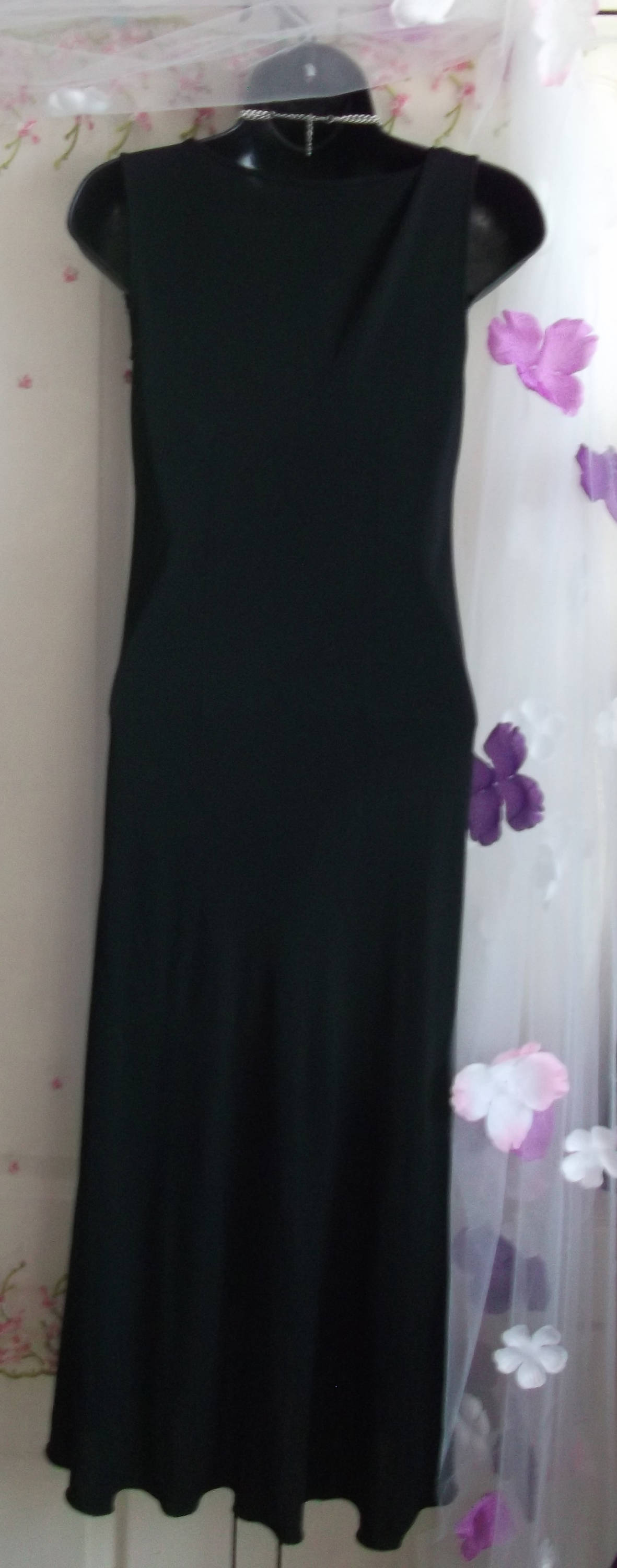 Gorgeous Black Dress By Moschino Cheap and Chic size 10, rose ruffle detail/plunging neckline Wonkey Donkey Bazaar