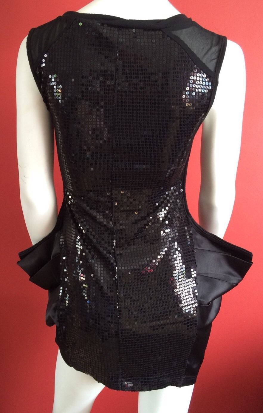 Heaven Black Sequined Dress Size S/M -10-12 uk (Unusual/Quirky) knee length Wonkey Donkey Bazaar