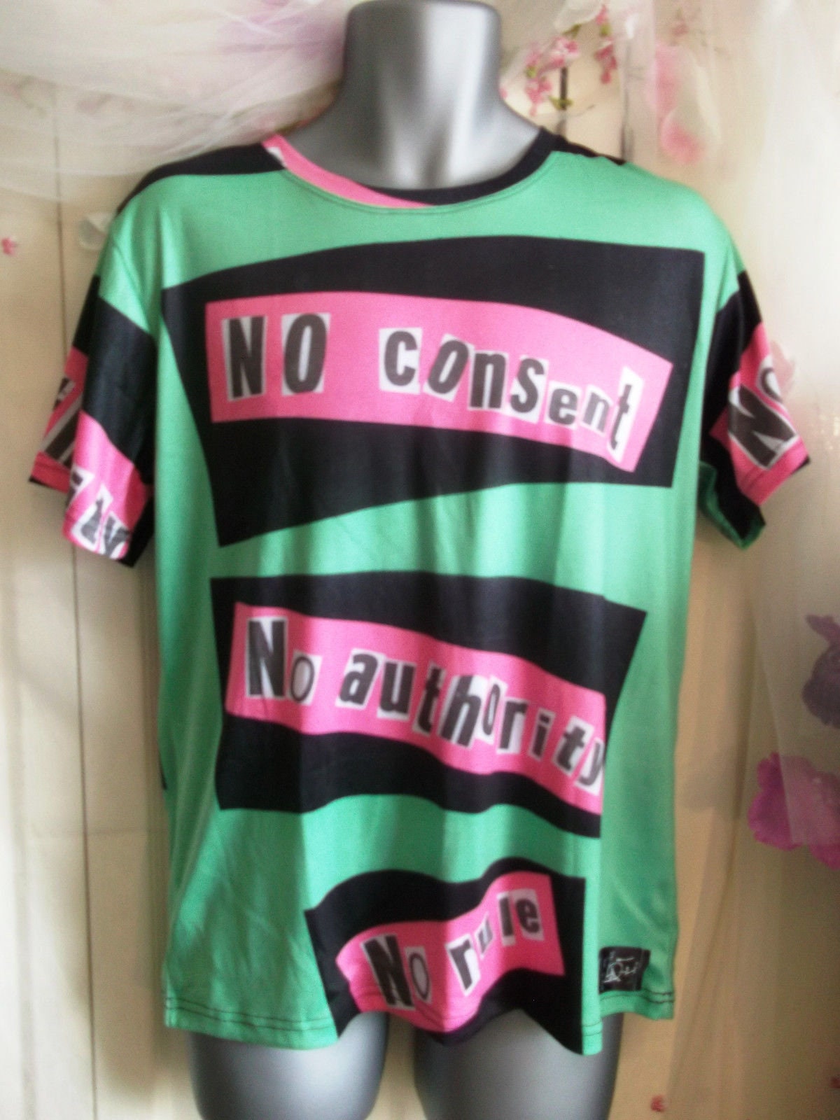 NO-CONSENT-Exclusive-Original-Designer-mens-SHORT-sleeve-tee-Size-L-42"-chest Wonkey Donkey Bazaar