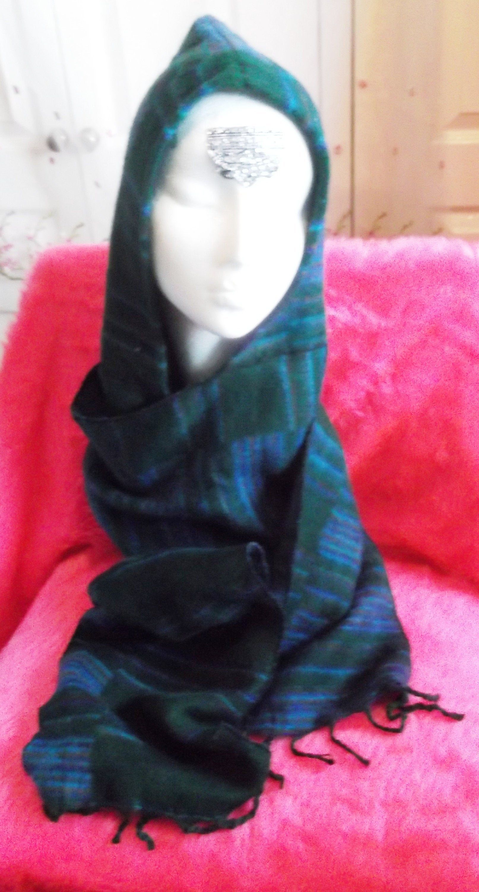 Cashmelon Hood & Scarf Cashmelon wool one piece hood and scarf.very snuggly, warm and cosy.handmade Wonkey Donkey Bazaar