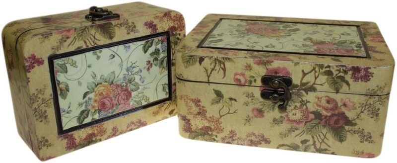 hand-made Victorian style,Shabby chic wooden Keepsake/trinket Box - Med Victorian (set of 2) Wonkey Donkey Bazaar