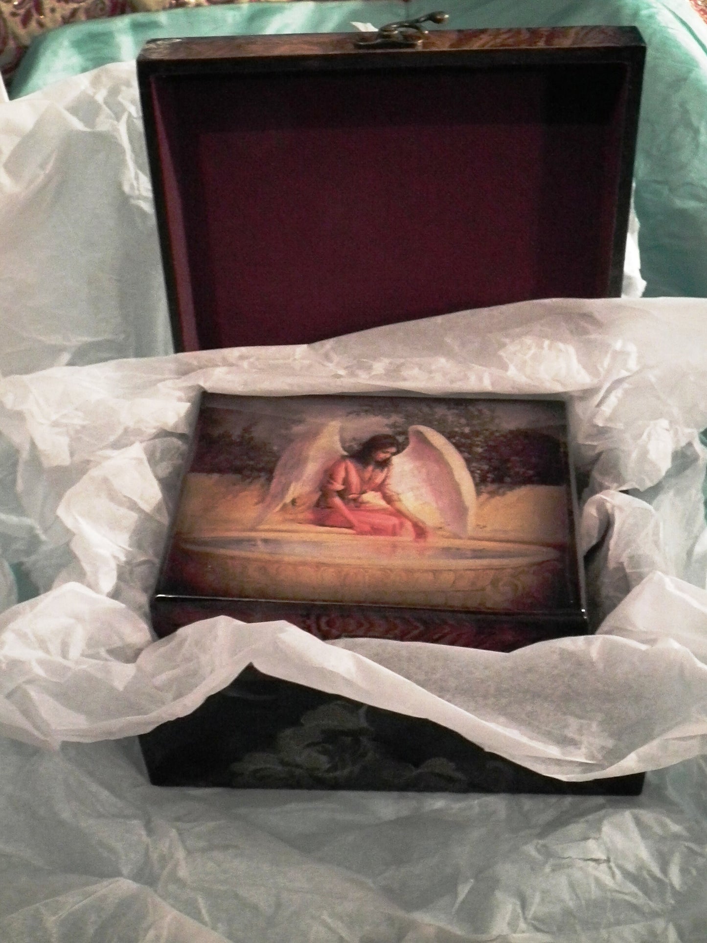 Set of2,hand-made wooden keepsake /jewellery boxes-angel design.perfect gift item,stunning quality & finish Wonkey Donkey Bazaar