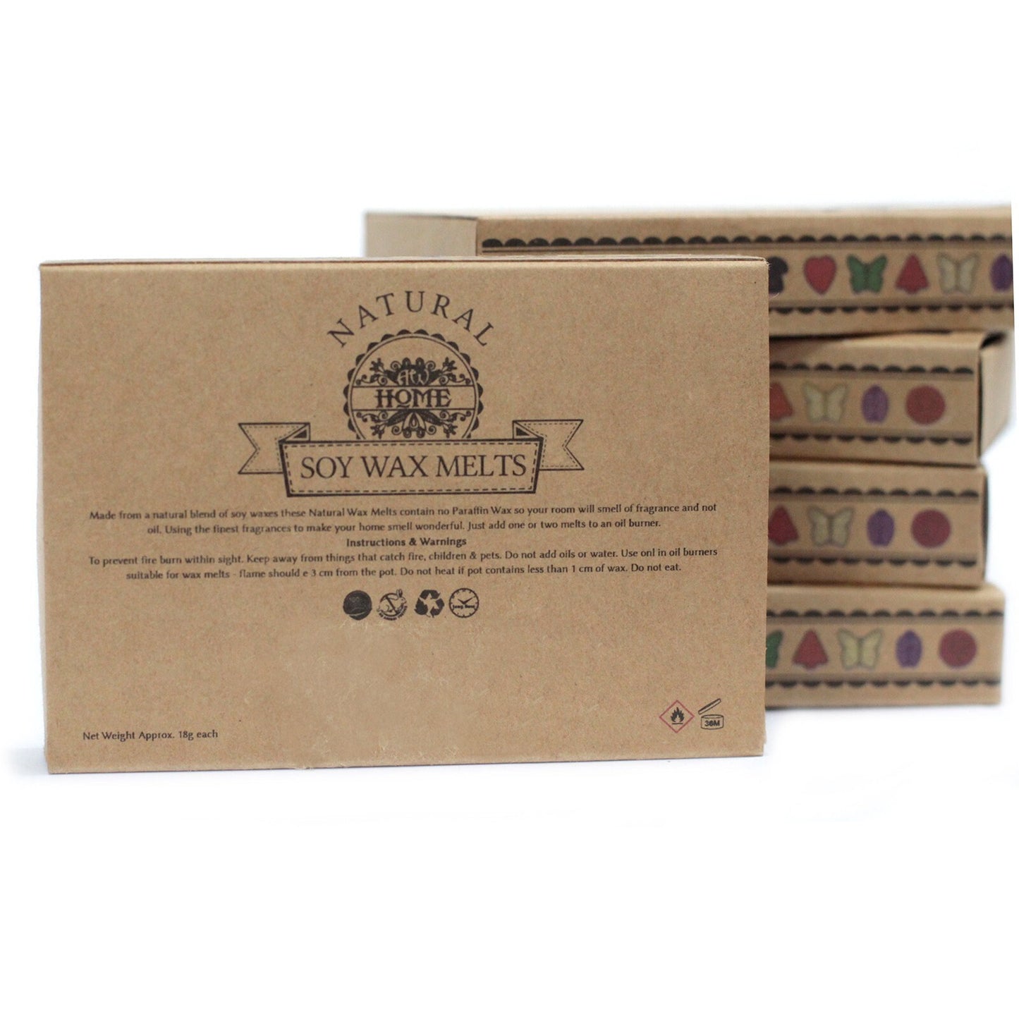Box of 6 HAND-MADE Oil Burner hand-made Soy Wax Melts - Nag Champa essential oil in display box Wonkey Donkey Bazaar