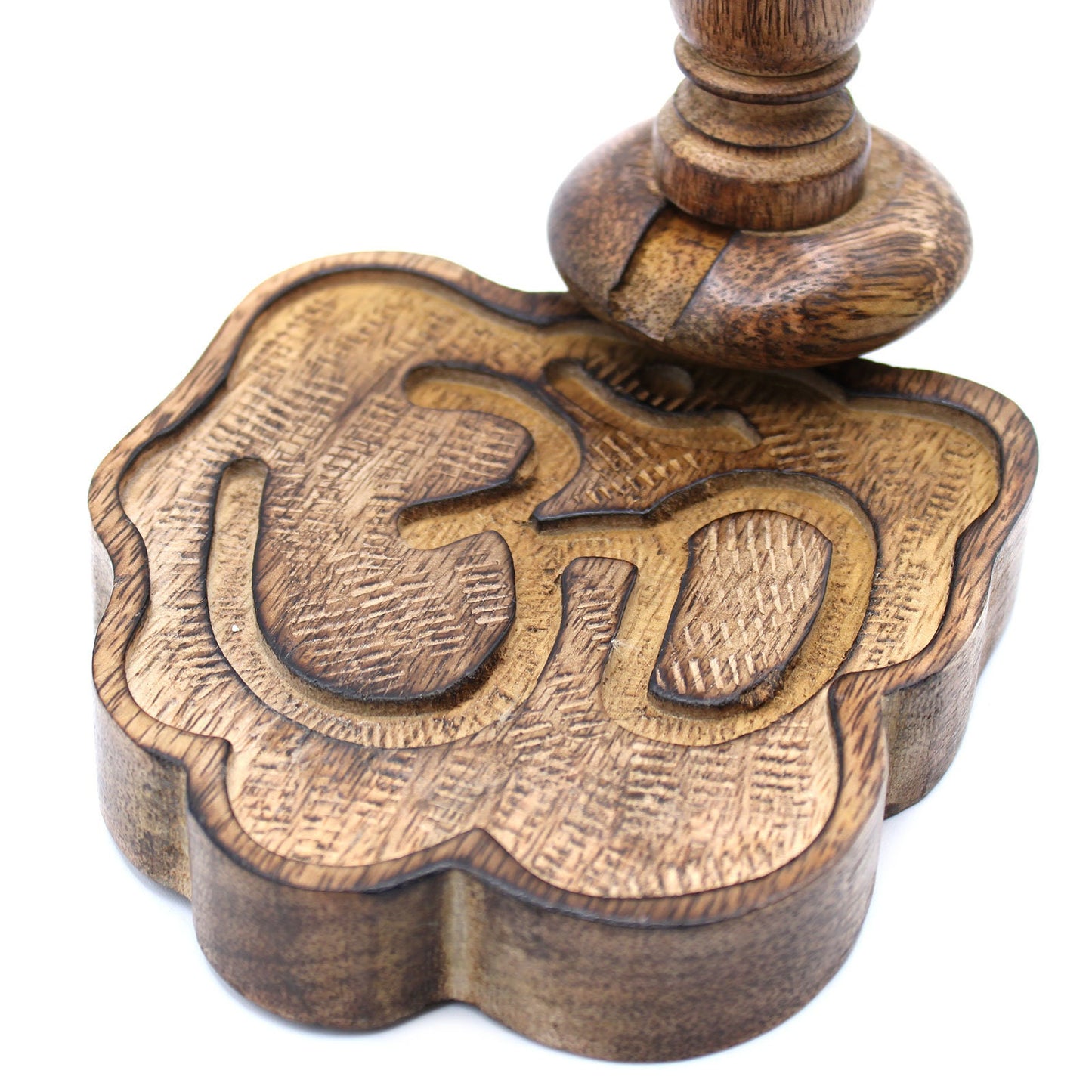 hand-made small MANGO Wood Backflow Burner-OM DESIGN.13 x 15 x 12cm Wonkey Donkey Bazaar