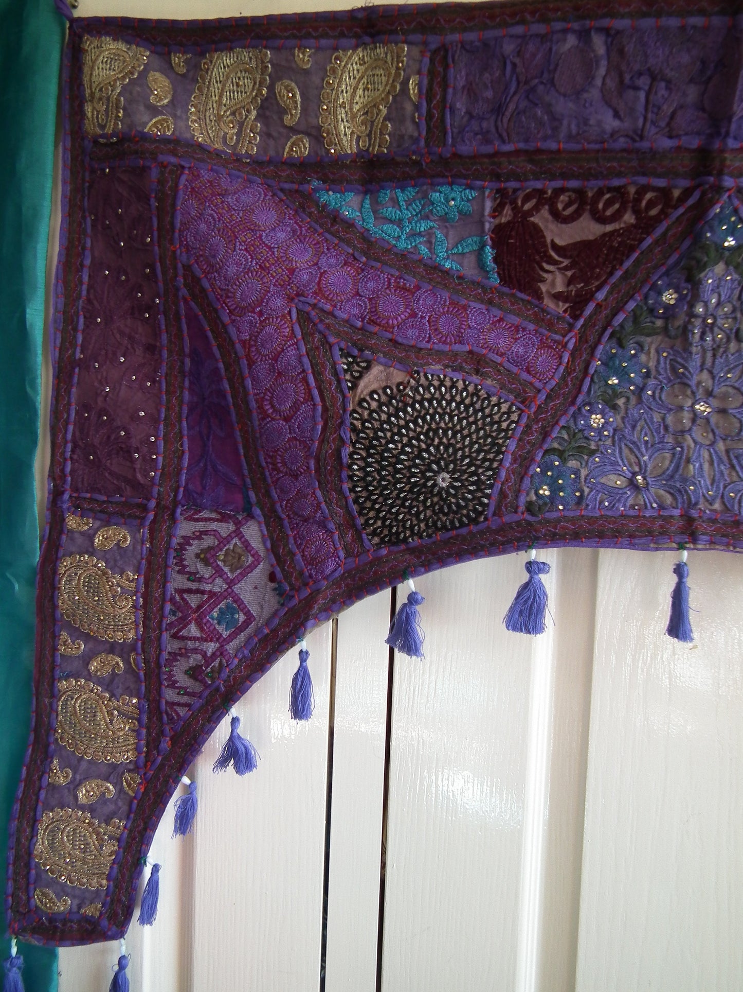 Handmande Patchwork Indian Hanging With Tassels-Window Toran Wonkey Donkey Bazaar