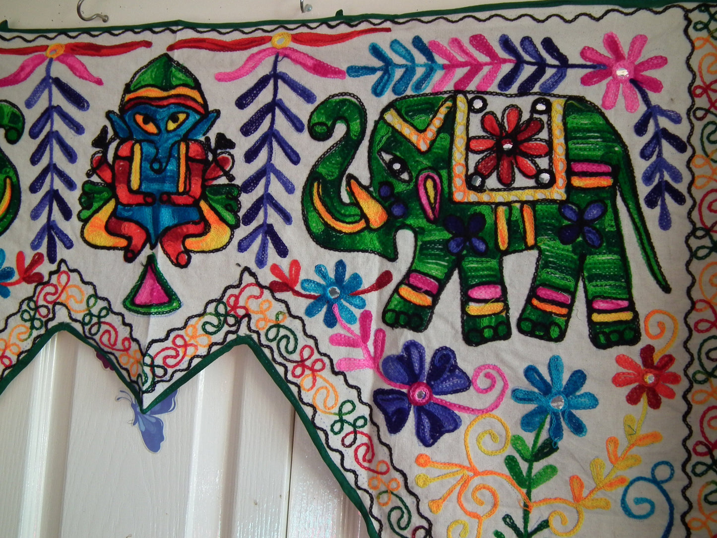 Hand-Made Wall Hanging Animal Temple-elephant 41" width/ length37"/15" drop at middle Wonkey Donkey Bazaar