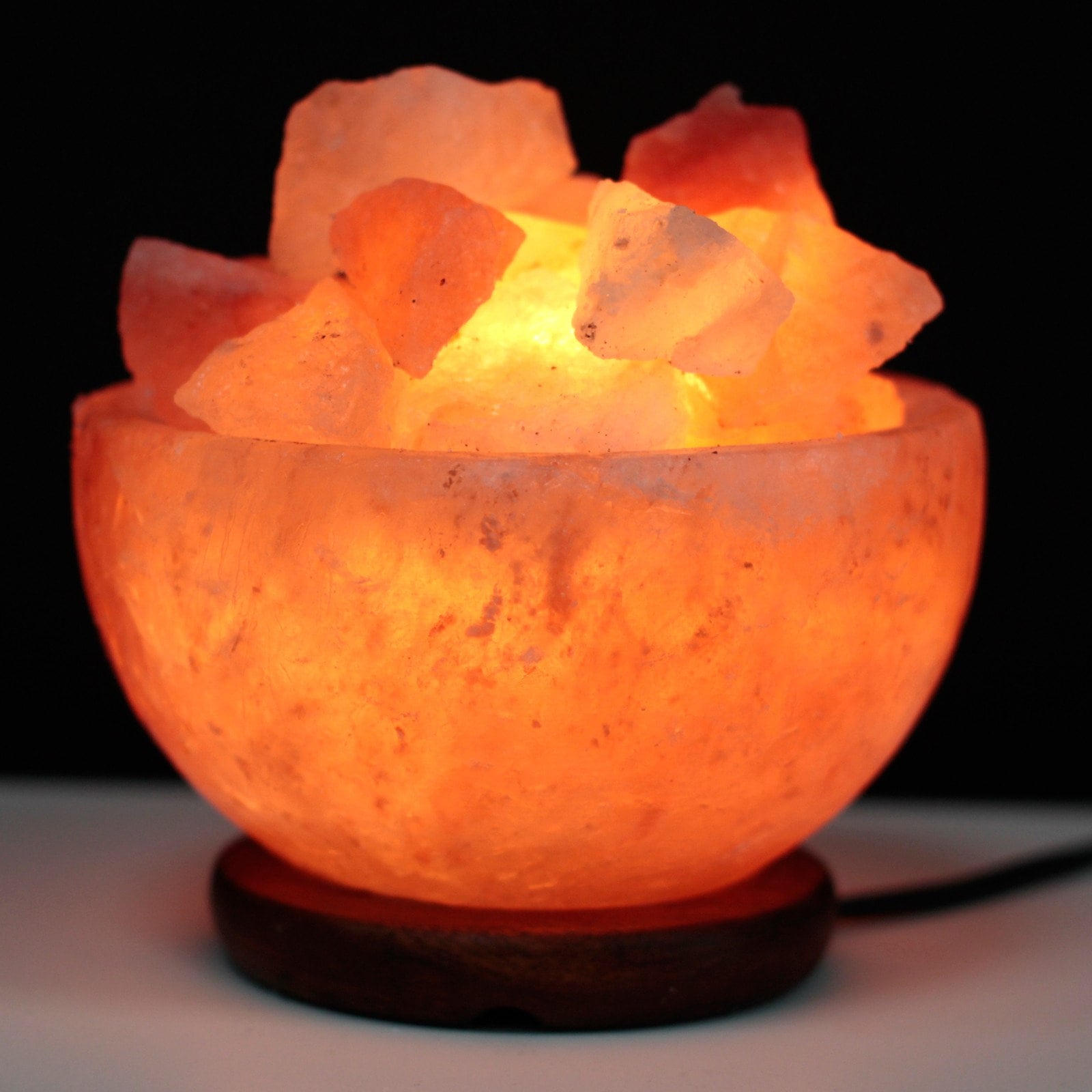 Himalayan crystal Salt Fire Bowl and Chunks - UK Plug - 15cm x 9cm Wonkey Donkey Bazaar