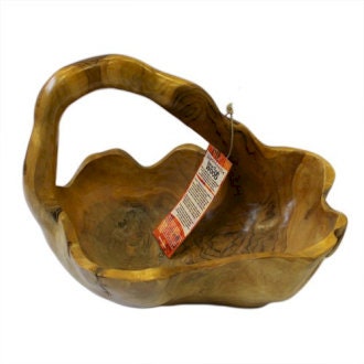 fantastic hand-carved, unique Large Back Handle Bowl aprox 30cm Wonkey Donkey Bazaar