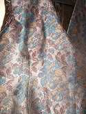 Vintage Chic/ Steam Punk UNISEX Blue Silk, flower relief design Waistcoat with grey silk ling Wonkey Donkey Bazaar