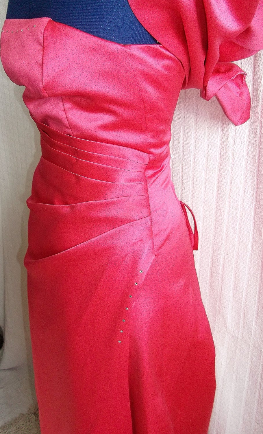 Pink-"Material Girl "Vintage Eve Gown & stole..Hollywood Glam, Wedding Dress Wonkey Donkey Bazaar