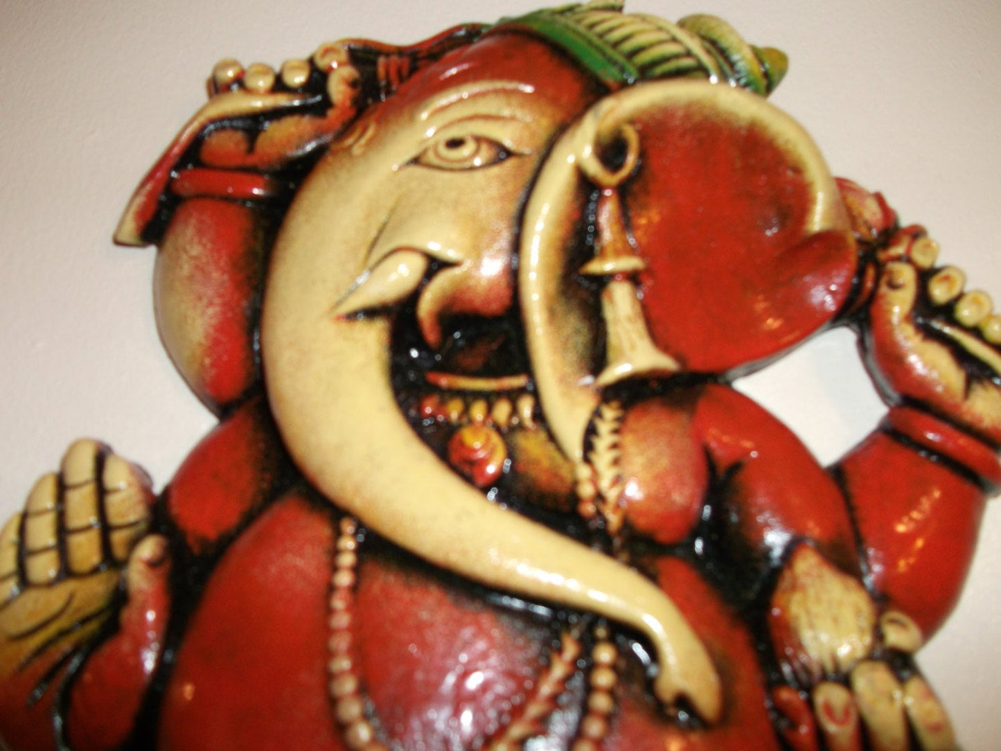Bring good luck to your home-Fab gift Item :Hand- Painted unusaul, clay Ganeshe Wall Plaques Wonkey Donkey Bazaar
