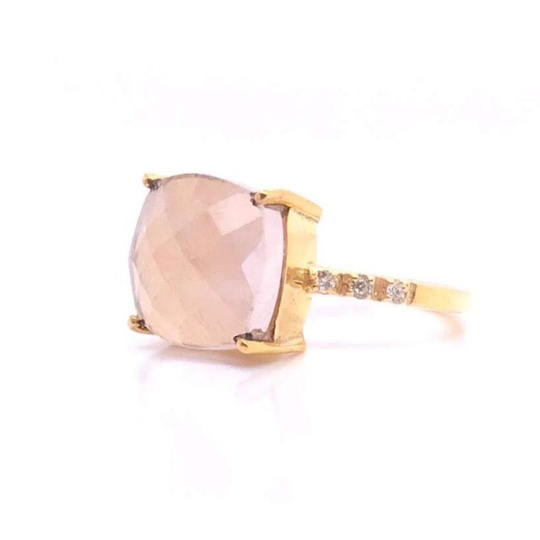 Square rooted in pink Chalcedony Gem Bazaar Jewellery