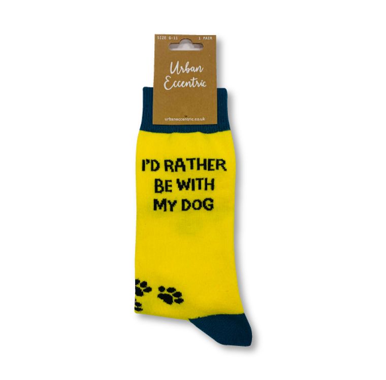 Unisex "I'd Rather Be With My Dog" Socks Urban Eccentric