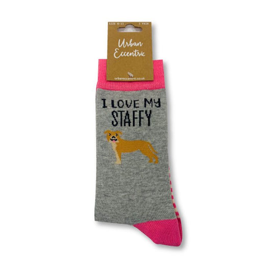 Unisex "I Love My Staffy" Socks Urban Eccentric