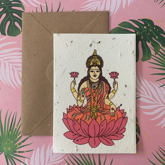 Hindu Goddess Lakshmi - Plantable Botanical Seed Card Plantiful Paper Company
