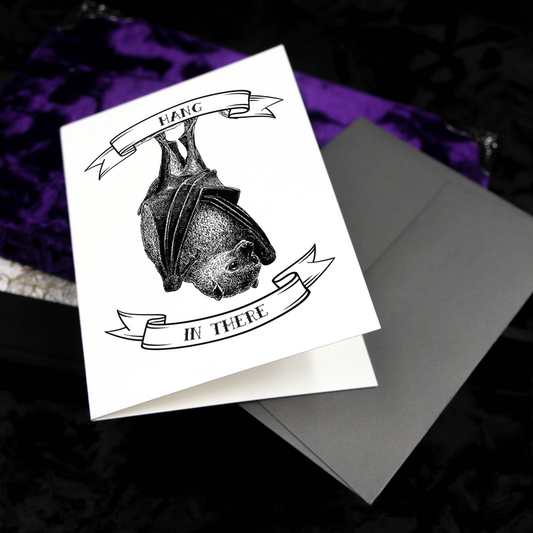 Hang In There Bat Greetings Card The Gothic Stationery Company