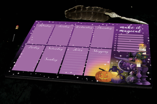 Witches Home A4 Weekly Planner Pad The Gothic Stationery Company