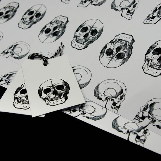 Vintage Skulls Wrapping Paper Gothic Gift Wrap The Gothic Stationery Company