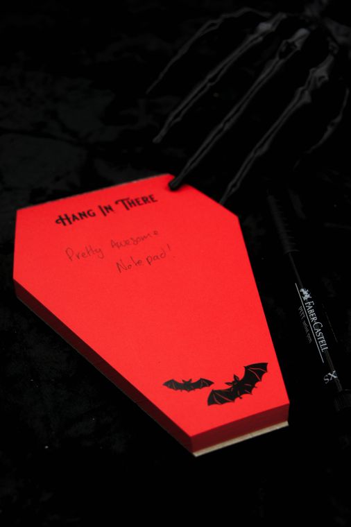 Coffin Shaped Bat Notepad | The Vampire's Study The Gothic Stationery Company