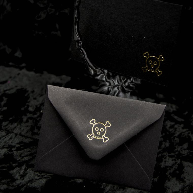 Mini Skull & Crossbones Notecards & Envelopes | Elegantly Gothic The Gothic Stationery Company