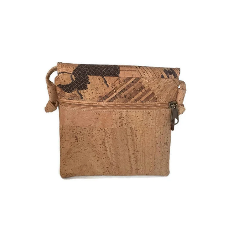 Cork Crossbody Bag for Women, Handmade Bag and Purse in Natural Tones, Eco Friendly Small Purse Moddanio