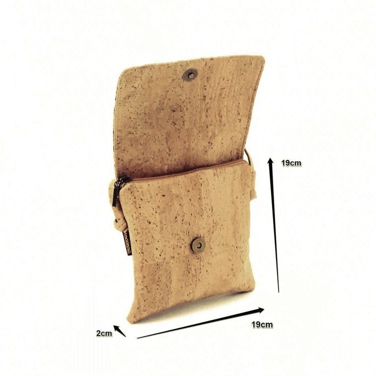 Cork Crossbody Bag for Women, Handmade Bag and Purse in Natural Tones, Eco Friendly Small Purse Moddanio