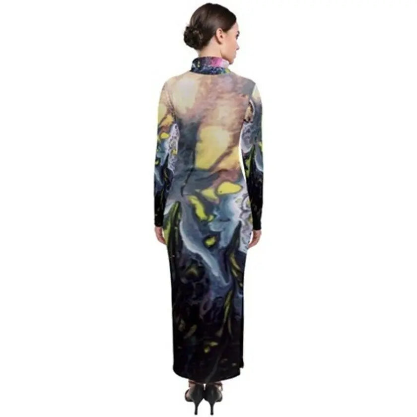 moonscape Exclusive OriginalDesigner TURTLE NECK DRESS Size:Medium10-12uk Handmade-WonkeyDonkeyBAzaar