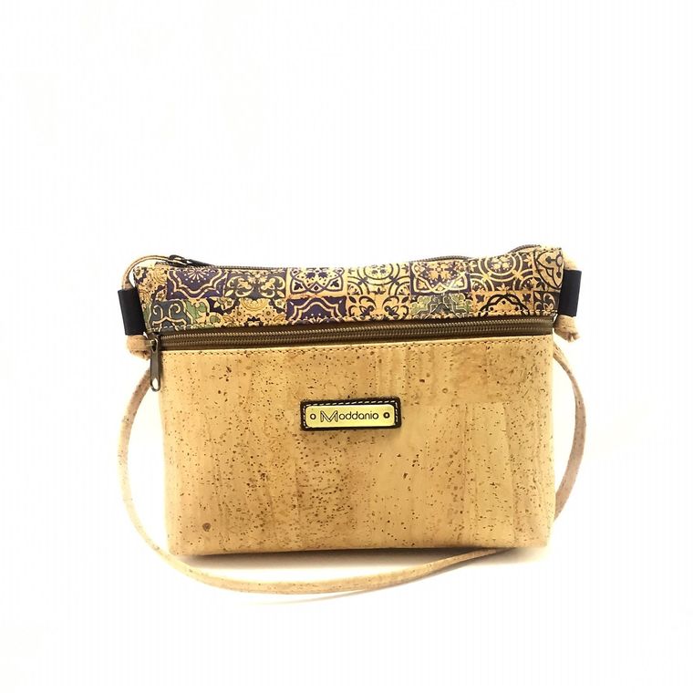 Cork Crossbody Bag Vegan Leather Cross Body Bag Women, Eco Friendly Cork Purse and Sling Bag with Tapestry Pattern for Women, Moddanio