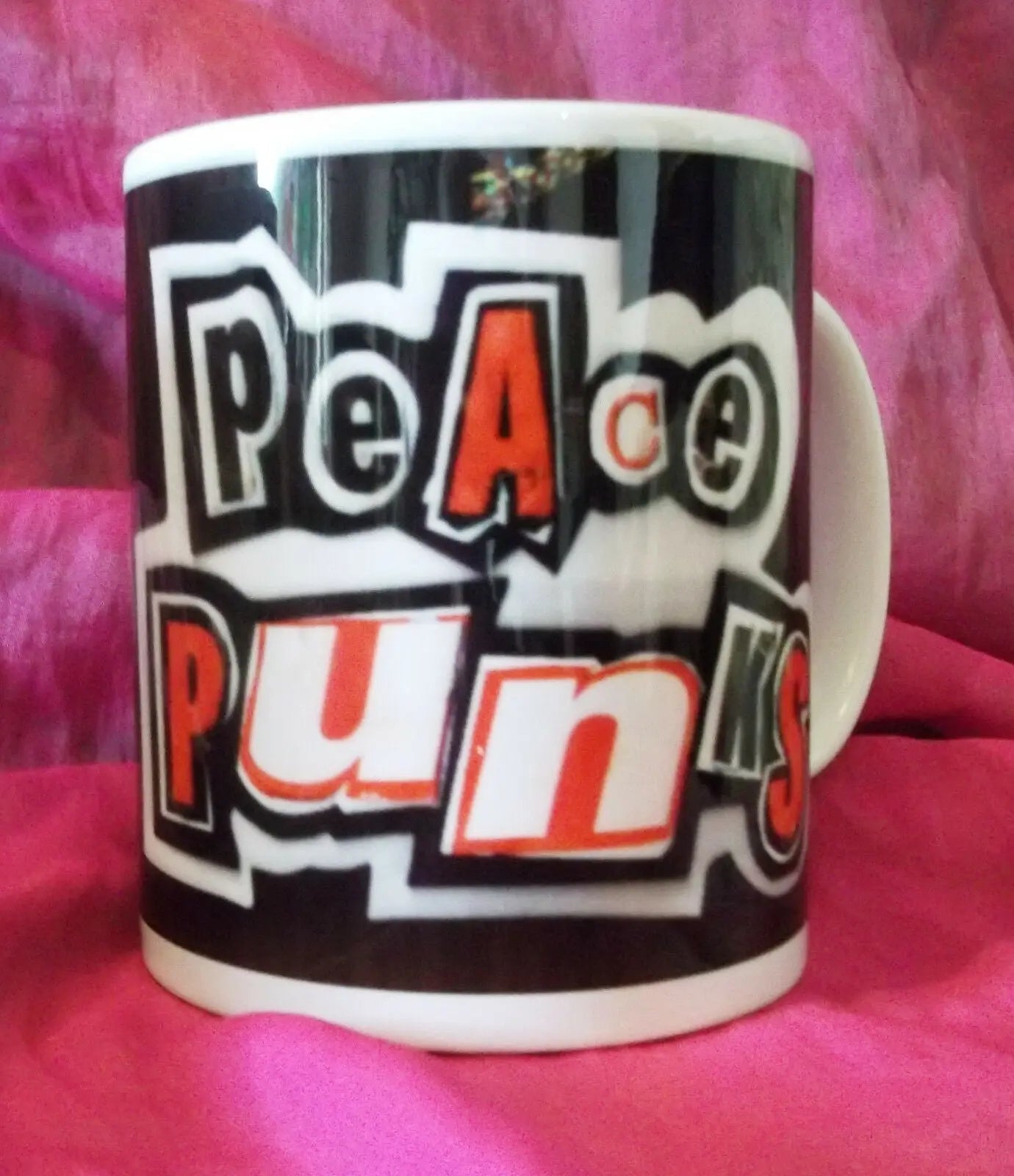 original, exclusive designer Peace Punk Mug   ANARCHO PUNK SEX PISTOLS Bees Knees Tees