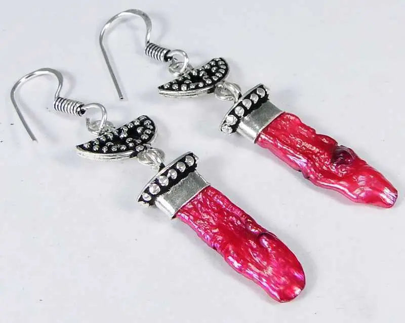 pink Biwa Pearl & 925 Silver Handmade Beautiful drop Earrings 57mm G77-32923 "Handmade"