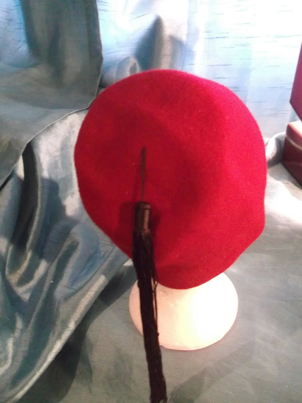 punk/cosplay/festi/stagewear/costume/WOOL HAND-MADE FEZ HAT WITH TASSLE 20"/52CM unbranded. vintage