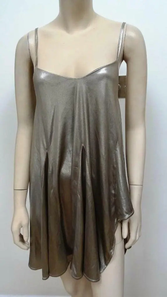 punk/rock chic/boBITCHING & JUNKFOOD ladies metallic lace back dress UK 8 10 12 BITCHING & JUNKFOOD