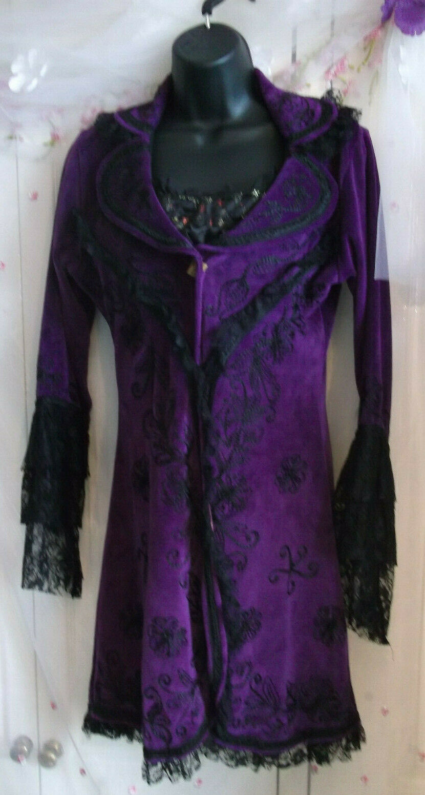 purple Funky Threads lightweight jacket Pagan/Wiccan size s/m, embroiderered Wonkey Donkey Bazaar