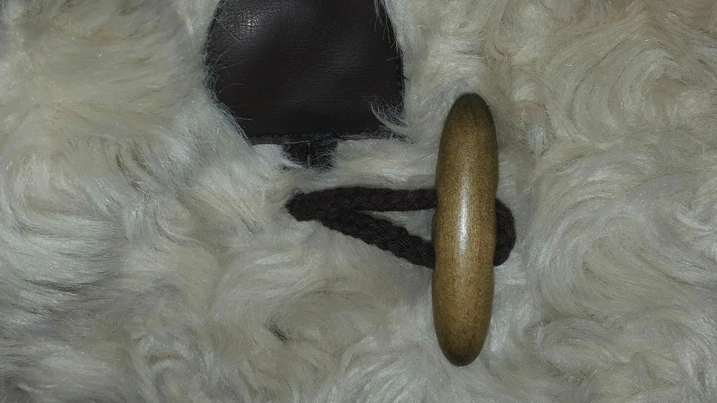 "Ribbon" fluffy winter coat size 14.unusual fastening. sumptuously fluffy & warm - Wonkey Donkey Bazaar