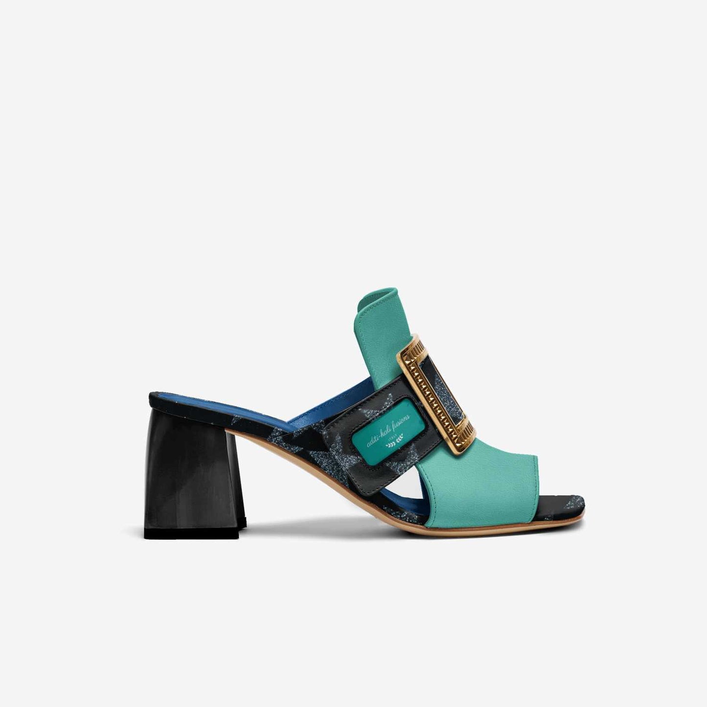 aditi-kali fusions Rich luxe sandal-blue- custom crafted Wonkey Donkey Bazaar